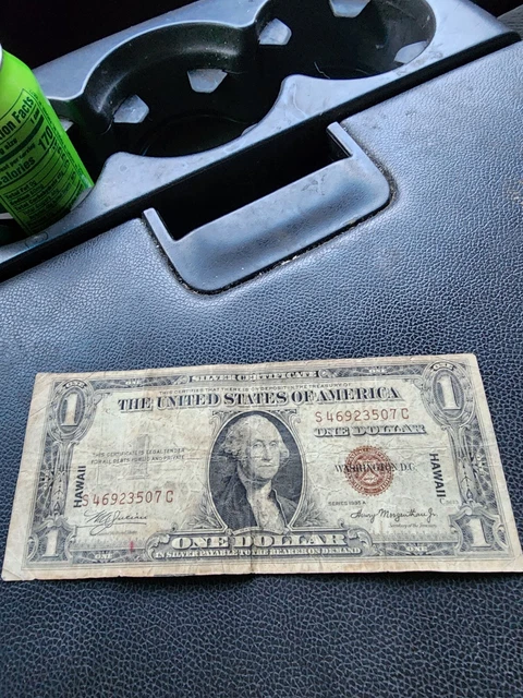 1935 A US Silver Certificate $1 One Dollar Note HAWAII Stamp Red Seal - Ungraded