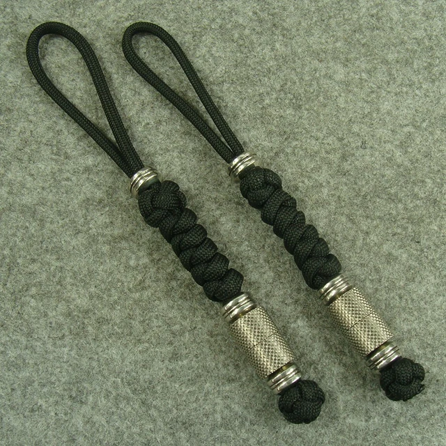 2PK 550 HANDMADE Paracord Knife Lanyard Stainless Steel Beads Bead
