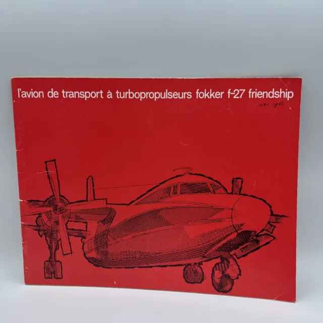 Fokker F-27 Friendship, Vintage 1963 Brochure.