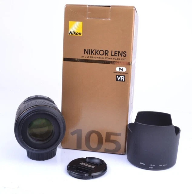Nikon Nikkor AF-S 105mm f/2.8G IF ED VR N IF Micro Lens Boxed #PS50775