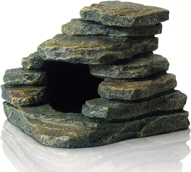 Cave Fish Aquarium Tank ORNAMENT Hiding ROCK FORMATION Stone Cave Cichlid moss
