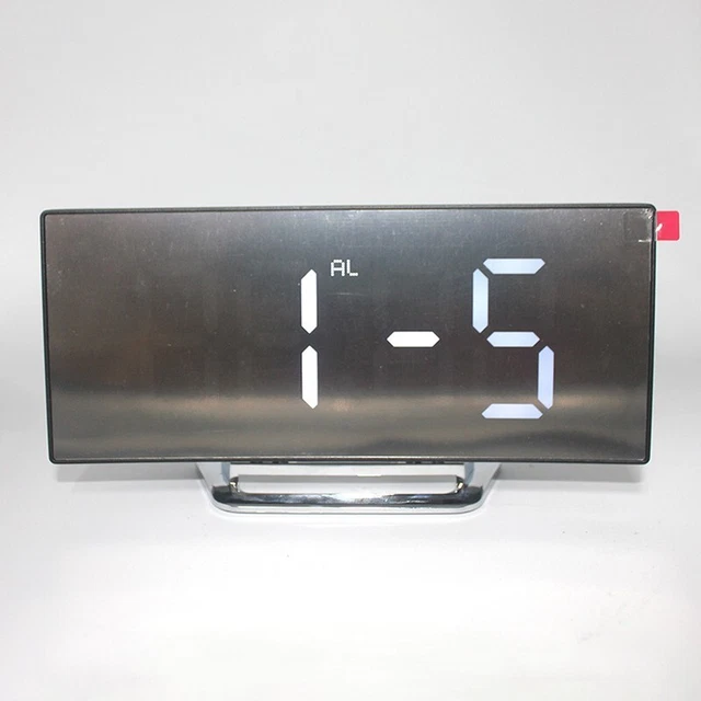 Display Alarm Clock Mirror Time Snooze Bedroom Desk Decoration Electronic 3