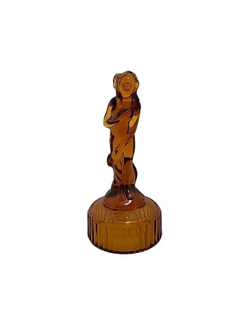 Vtg Imperial Glass Amber Bashful Charlotte Venus Rising Figurine Statue