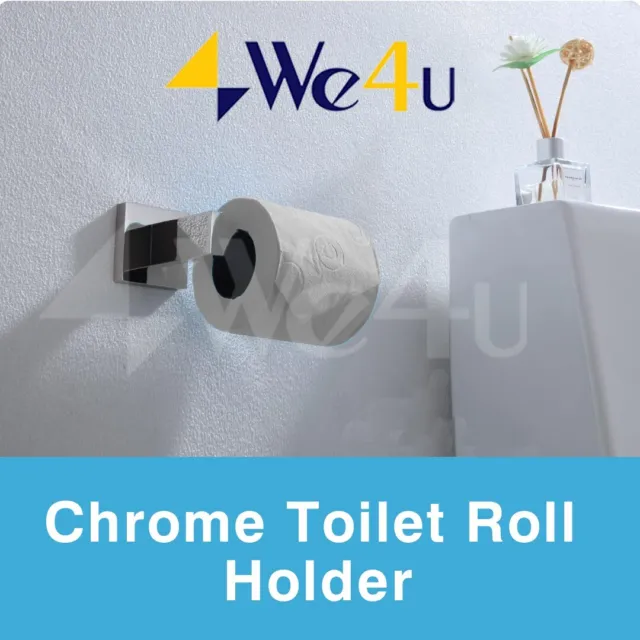 NEW Chrome Toilet Roll Holder Wall Mounted Round Paper Tissue Stand Bathroom UK