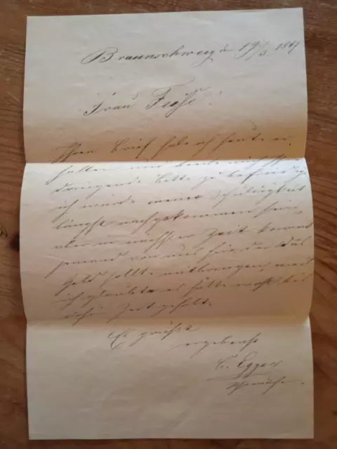 Alt-Brief aus Braunschweig von 1867