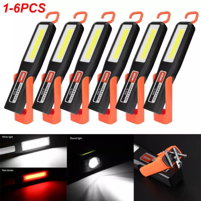 1~6pcs COB LED Magnetic Work Light USB Rechargeable Inspection Lamp Hand Torch
