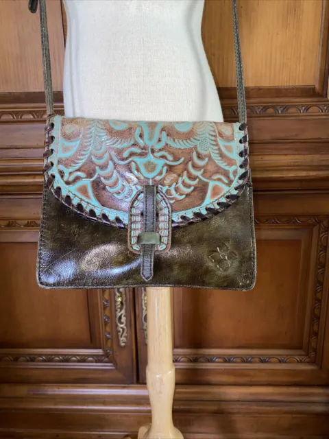 Patricia Nash Torri Tooled Turquoise Crossbody bag PURSE  Clutch without strap