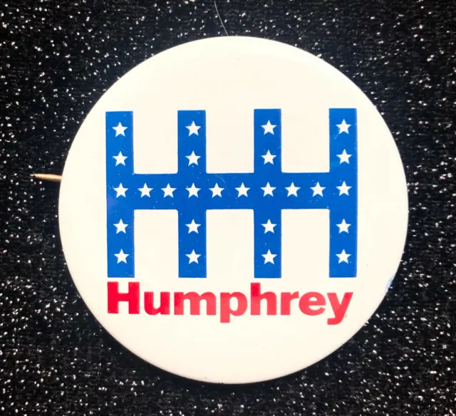 1968 "HHH Humphrey" Hubert Humphrey Presidential Election Campaign Pinback