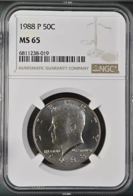 1988-P 50C Kennedy Half Dollar NGC MS65   6811238-019