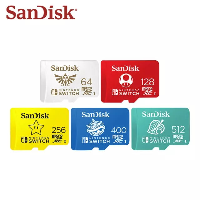 SanDisk Nintendo Switch MICROSD Memoria SDXC 64GB 128GB 256GB 400GB 512GB