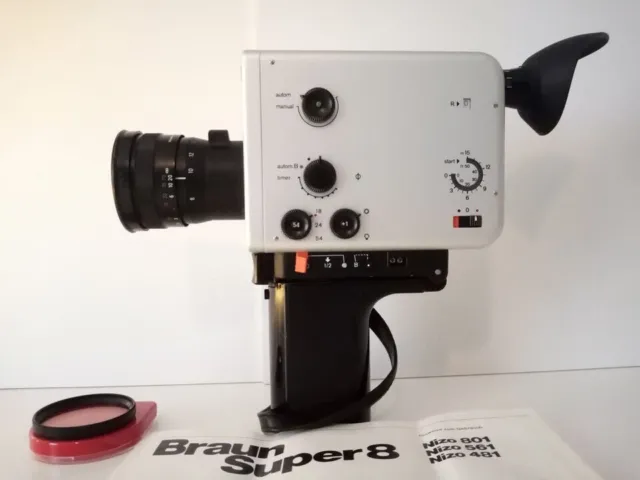 Vintage Design Braun Nizo 481 Super 8 Movie Camera & Original Case