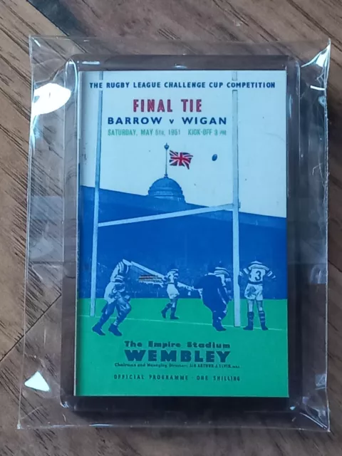 1951 Rugby League Challenge Cup Final fridge magnet - Barrow vs Wigan