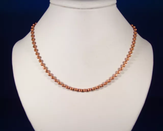 #6 SOLID COPPER Beautiful (3.2mm) FACETED Ball Chain Necklace Various Sizes   .