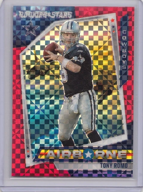 * Tony Romo * 2021 Rookies & Stars Airborne Red Plaid Refractor Holo