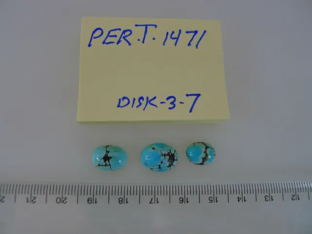 Persian Turquoise 100% Natural 3 Oval Cabochon 11.00 TCW