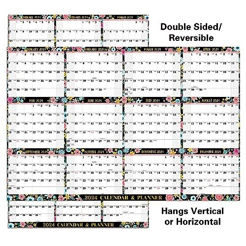 DRY ERASE CALENDAR 2024 - JAN.2024 - DEC. 2024, 2024 Yearly Wall