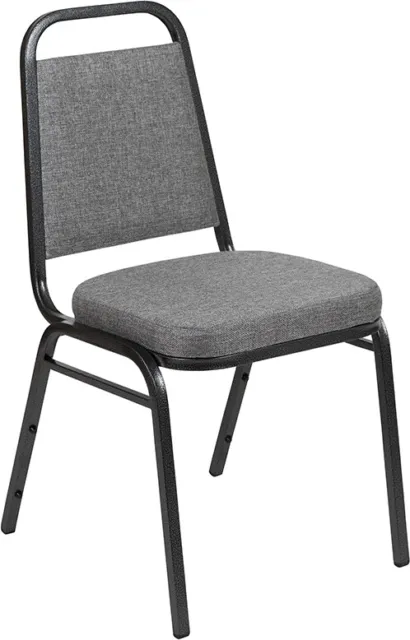 Banquet Chair Gray Color Fabric Restaurant Chair Trapezoidal Back