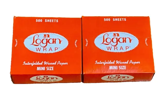 2 x Packs Logan Wrap 6" x 10 3/4" Mini Size Waxed Deli Paper Sheets 1000 sheets