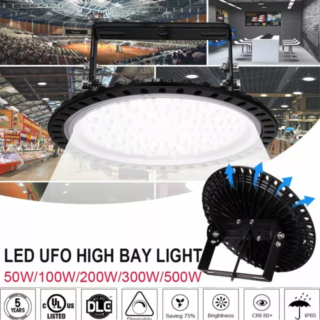 UFO LED High Bay Light 50W 100W 200W 300W 500W Warehouse Workshop Factory Lights