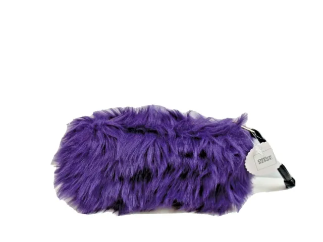 Office Depot Brand Furry Pencil Pouch Purple Zippered New with Tags