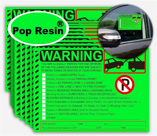 Parking Violation Stickers Notice Parking Violation Stickers Tow Warning You