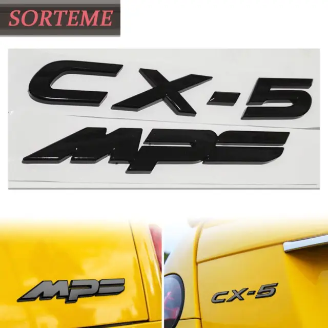 Black CX-5 MPS Logo Rear Trunk Tail Emblem Badge for Mazda 2 3 6 CX5 CX7 CX9 MPS