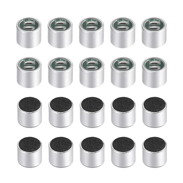 50dB Electret Microphone 6mx5mm Cylindrique Condenseur MIC Joint pour PCB 20Pcs