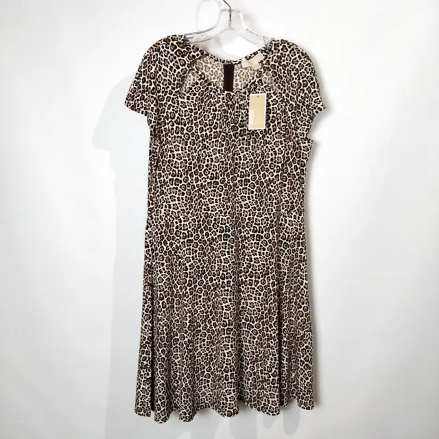 Michael Kors Women's Chocolate Leopard Print Dress Size XL NWT - MSRP $98.00
