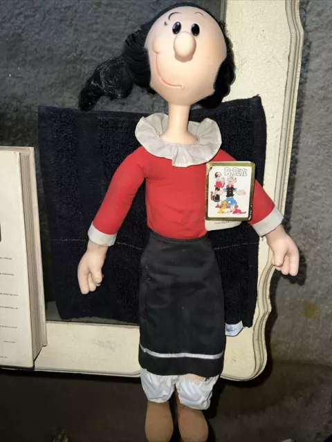 Vintage 1980s Presents Popeye's Olive Oyl Vinyl Cloth Doll 11" Tall