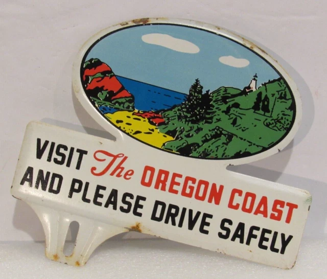 VISIT THE OREGON Coast And Drive Safely License Plate Topper