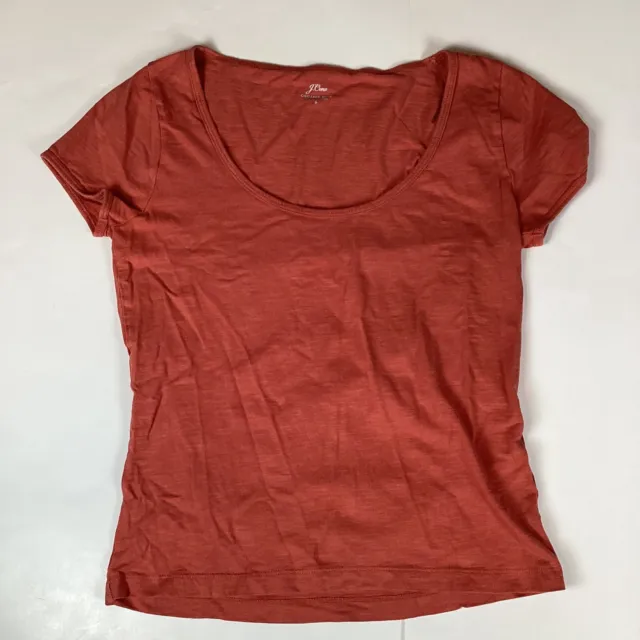 J.Crew Womens T Shirt Adult Size Small Top Short Sleeve Scoop Neck Organic Slub
