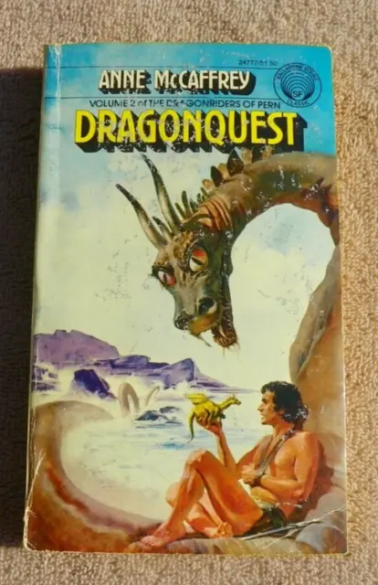 Dragonquest by Anne McCaffrey, SIGNED, Ballantine 1st Ed. 6th Prt, Pock. PB 1976