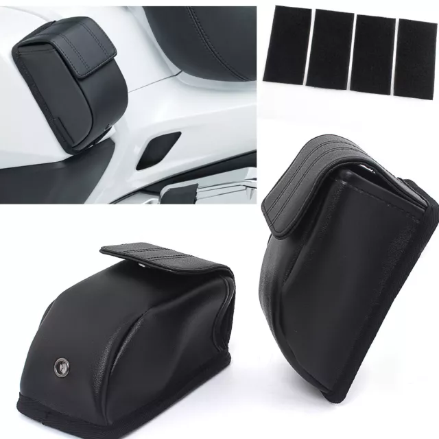 Black PU Leather Motorcycle Storage Bags For Honda Goldwing GL1800 GL1500 18-up