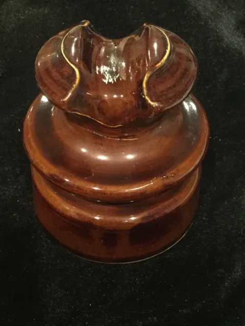 Ceramic Insulator Locke Hi-Top 77 Vintage Electrical Reddish Brown 5