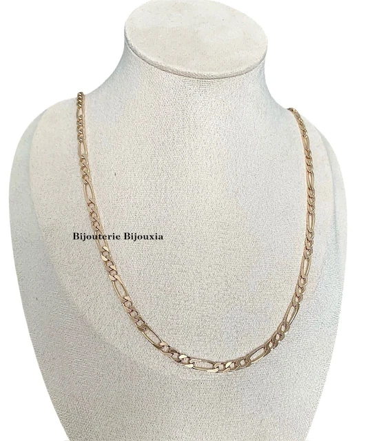 Chaîne Maille Gourmette 60 Cm Plaqué Or 18 Carats - Marque Bijouxia, Neuf Avec étiquettes, Mixte