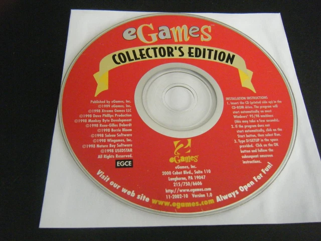 eGames Collector's Edition 251 Awesome Games - PC Software Game CD Windows