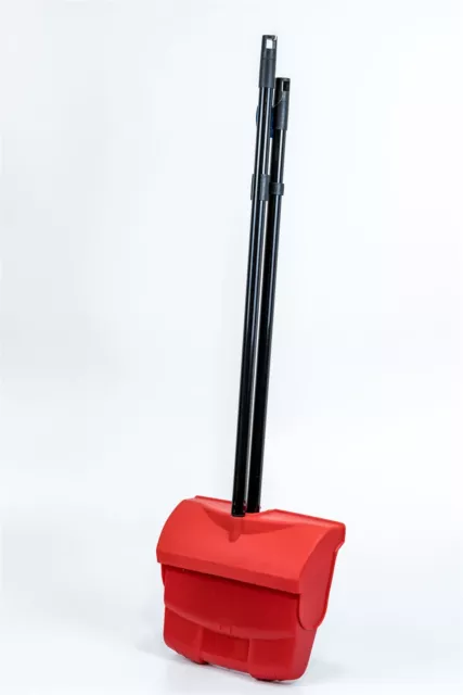 Long Handled Dustpan & Brush Set Strong Metal Handle Dust Pan Broom Sweeper Red