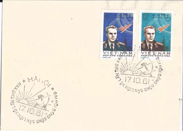 VIETNAM 1961 FDC MiNr: 181 - 182 TITOV TITOW COSMOS KOSMOS KREMLIN VOSTOK