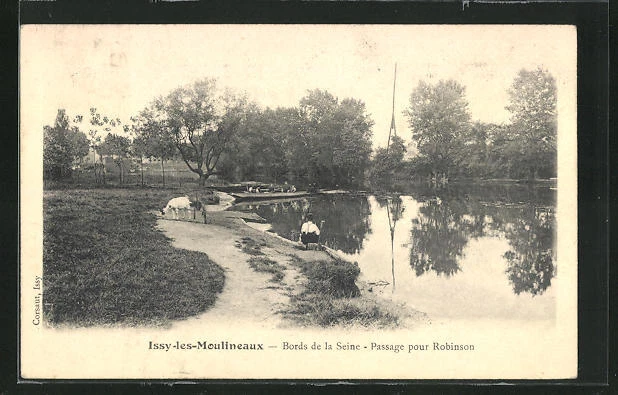 CARTE POSTALE ANCIENNE CPA POISSY BORDS DE SEINE ET PECHEURS / L'ABEILLE 56