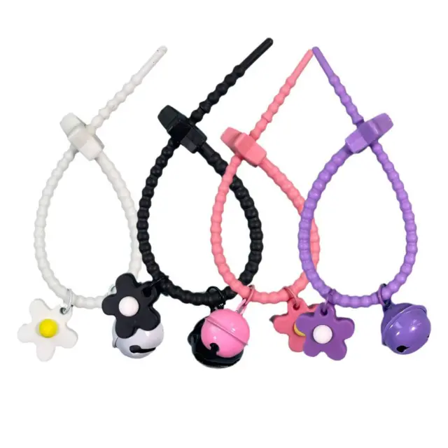 Silicone Keychain, Flower Shaped Bell Pendant Backpack Decoration`