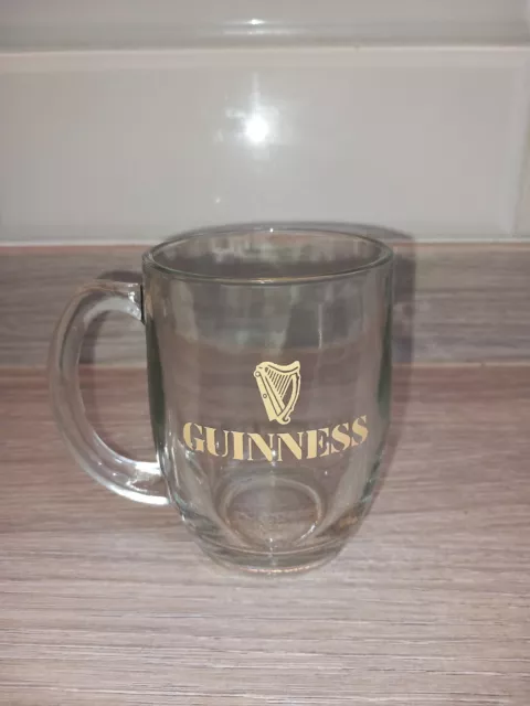 Vintage Guinness handled  Half Pint Glass Tankard Collectable Mancave Bar