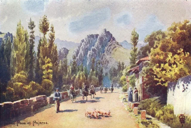 SPAIN. Pass of Pajares. Pola de Gordon 1906 old antique vintage print picture