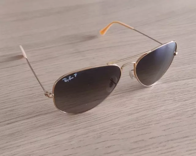 Ray Ban Aviator Sonnenbrille braun/gold polarisiert