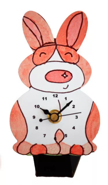 Reloj de escritorio para niños en forma de conejo 16 cm de alto