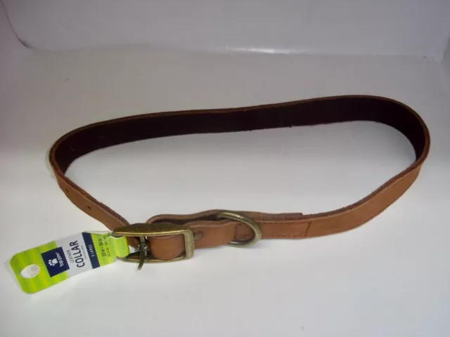 Top Paw, Leather Dog Collar, X Large, Size 22"-26", Light Brown