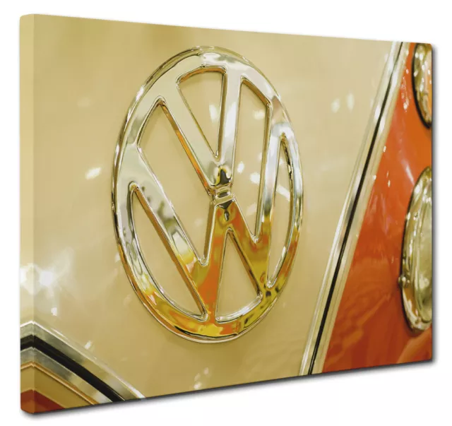 Classic Orange VW Camper Van Car Canvas Print Wall Art CANVAS PICTURE PRINT