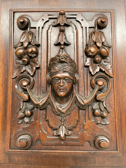Stunning French Walnut Neo Renaissance Carved panel in wood 2