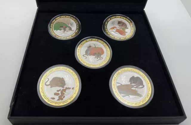 LP419 Australian Lunar gold & silver 5 coin series III 2020 year of the mouse!