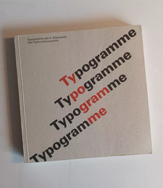 1985 A. STANKOWSKI signiert Typogramme Grafik  Katalog HfG Ulm Design graphic