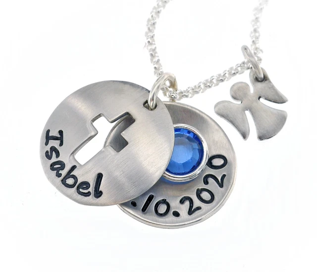 Taufkette Mit Gravur, Kinderschmuck Namen, Kindermedaillon, Taufschmuck